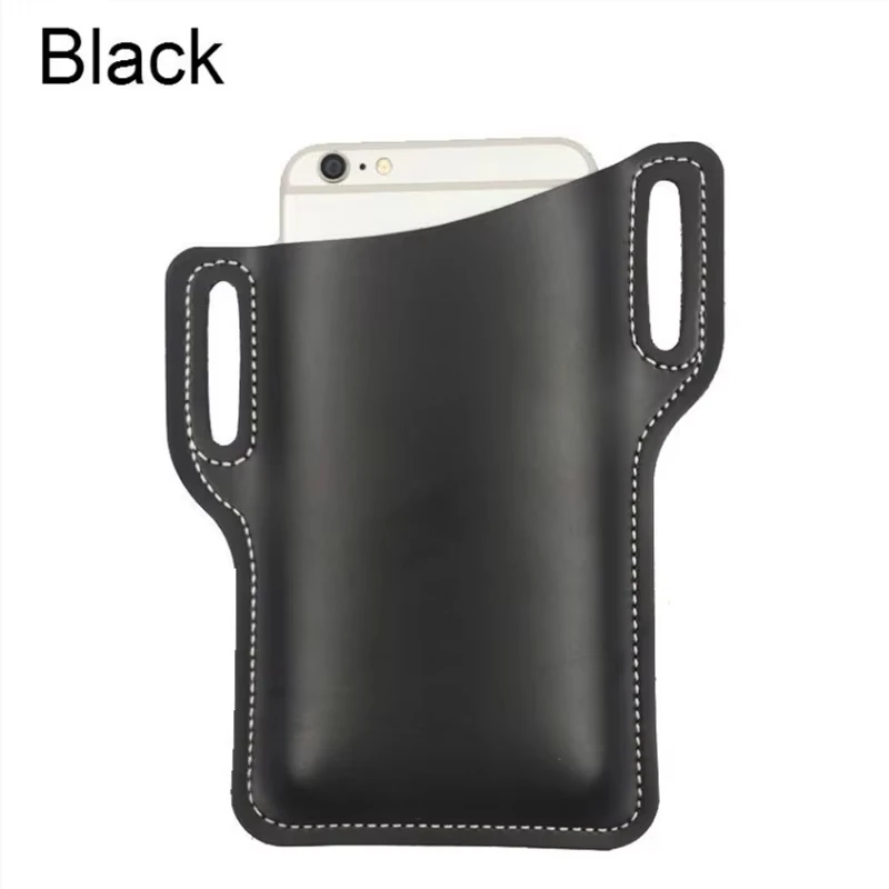 Riñonera de cuero vintage para hombre, bolsa cruzada para teléfono para deportes al aire libre, trabajo, senderismo, 1 ud. ​ - imagen 5