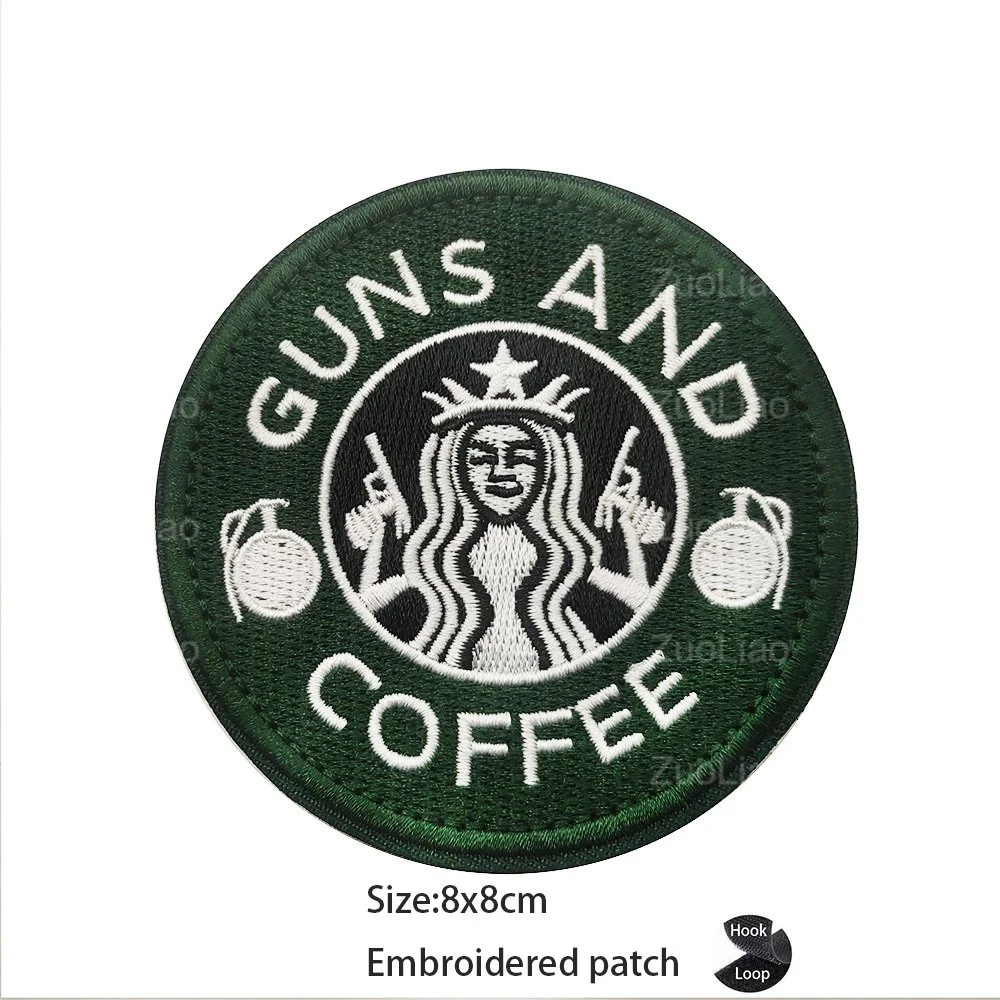 Pegatina de mochila con patrón de belleza única, bordado 3D, tela de café, brazalete, parches de gancho y bucle de enfermera médica - imagen 5