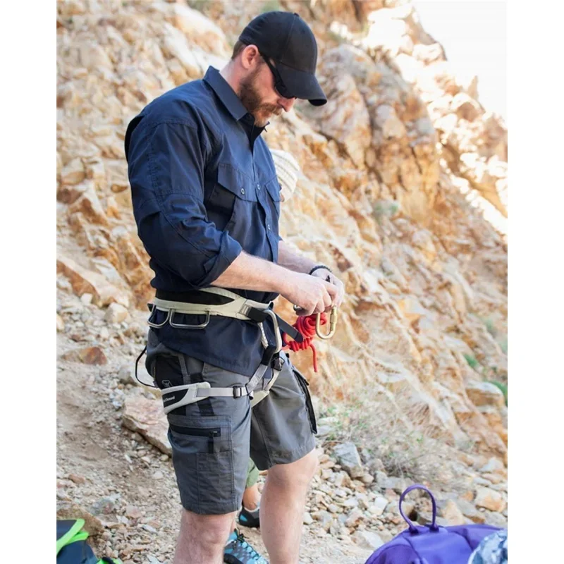 Pantalones cortos tácticos de caza para hombre al aire libre, pantalón corto informal con múltiples bolsillos, resistente a los arañazos, pantalón de cinco puntos pero hasta la rodilla - imagen 5