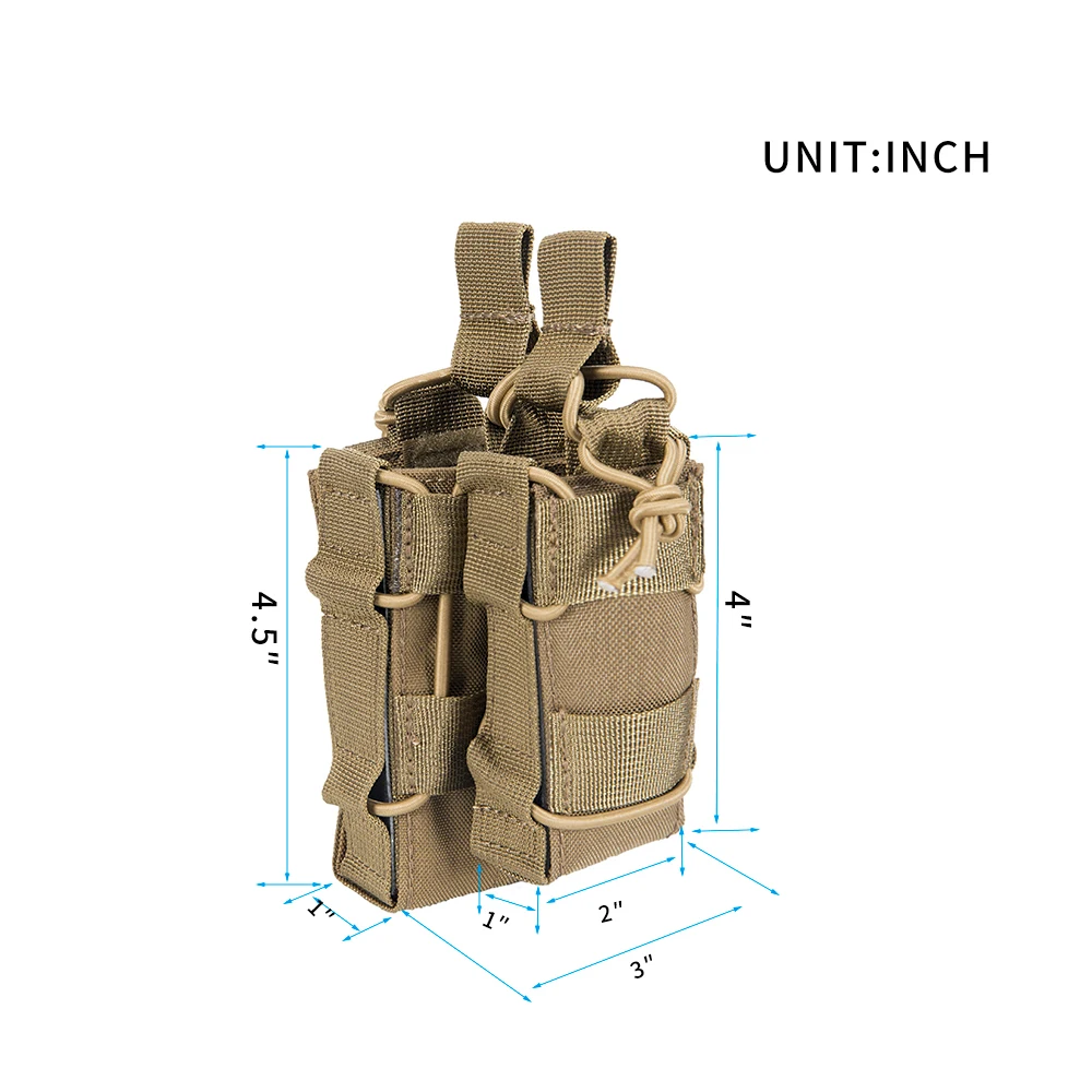 Bolsa táctica para cargador de pistola M4 +, cinturón Molle doble Mag para M4 M14 M16 G36 AR15 - imagen 2