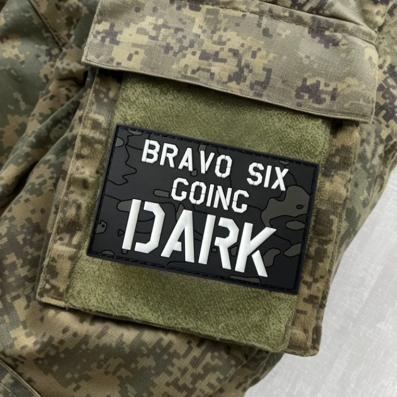 Parches de PVC Bravo SIX Going Dark, insignia de moral táctica, pegatina de parche de gancho y bucle para mochila - imagen 5