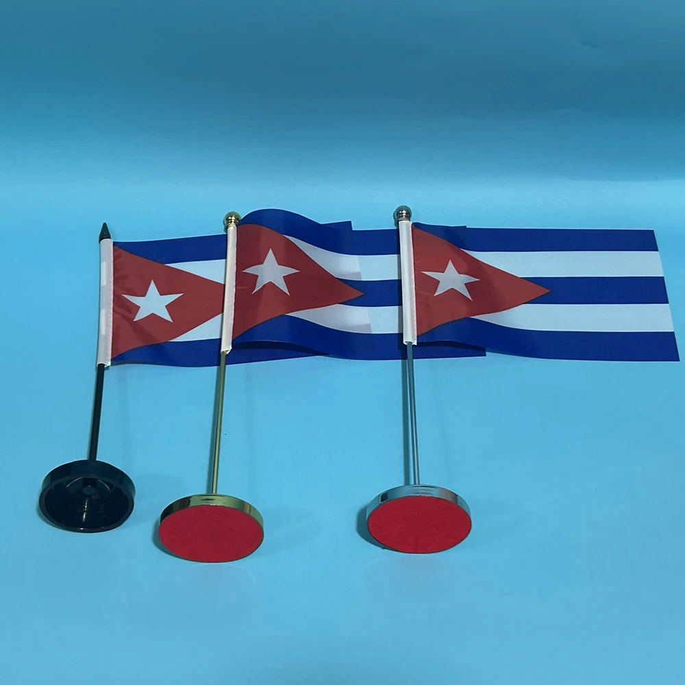 BANDERA DE SKY, bandera de escritorio de oficina de Cuba, 14x21cm, poliéster, bandera nacional de Cuba, pancarta de país, adornos de escritorio, banderas - imagen 2