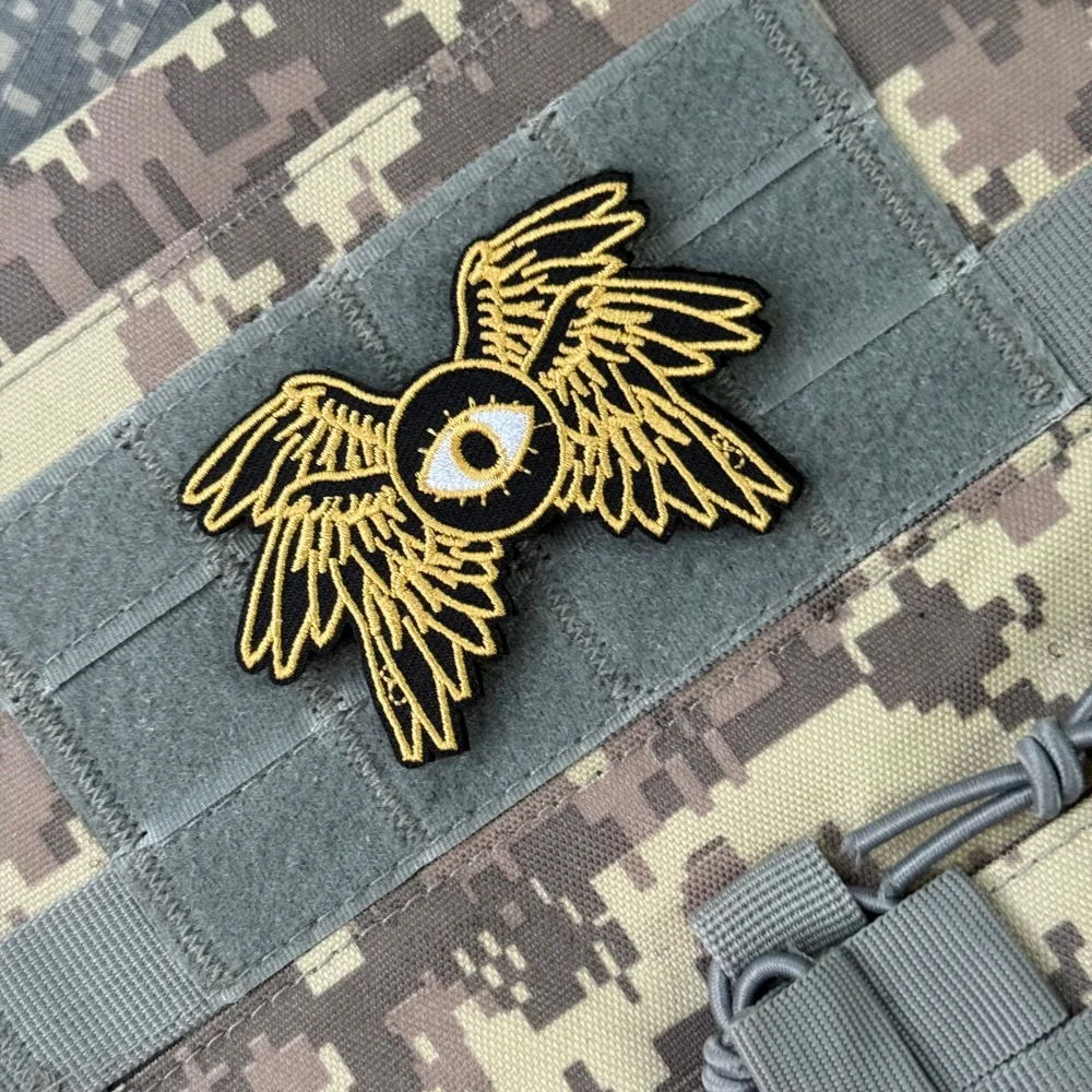 Parches tácticos de moral de Ángel cristiano para ropa, parche bordado de gancho y bucle "Seraph", pegatina de mochila personalizada militar - imagen 5