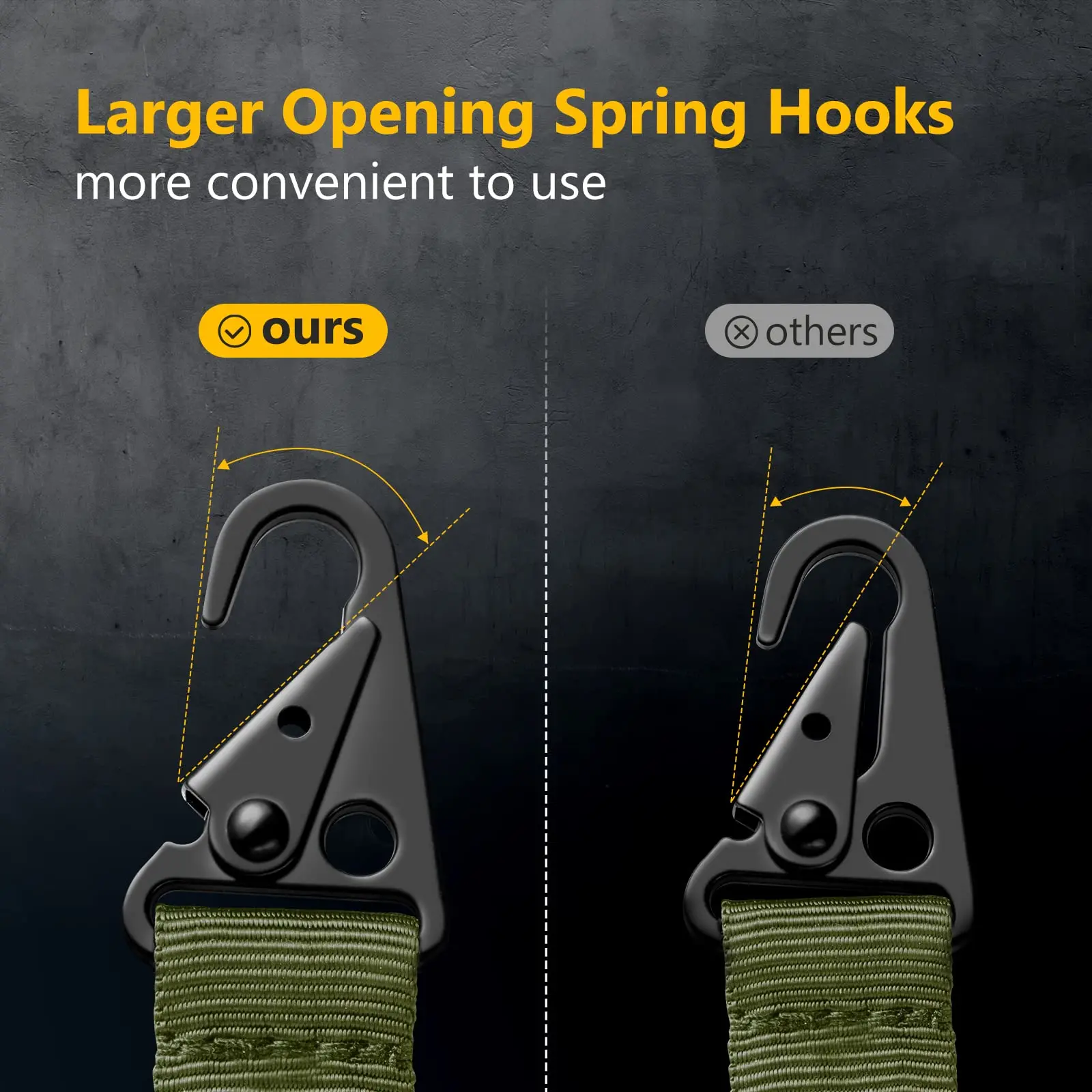 Eslinga de dos puntos con giratorios QD, correas de 1,5 pulgadas, eslinga tradicional de longitud ajustable con hebilla de hardware para deportes al aire libre - imagen 2