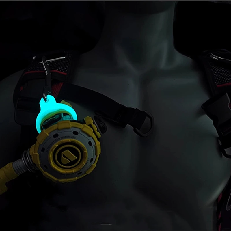 Resplandor de buceo, hebilla luminosa circular de 2ND etapa, ajustador de silicona, gancho de liberación rápida, anillo colgante, accesorios DIY - imagen 5