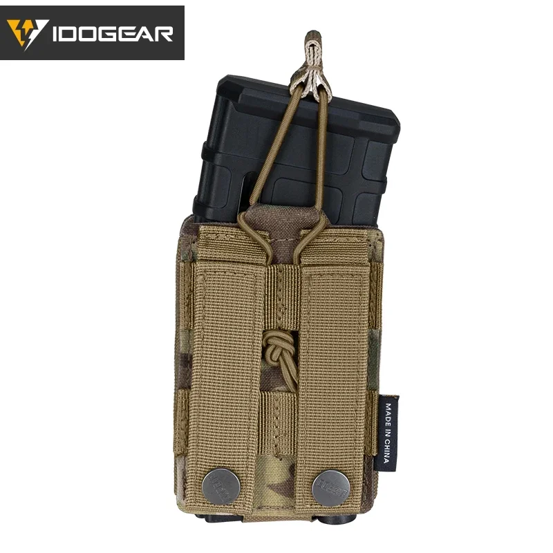 IDOGEAR táctico LSR 9mm 556 Mag bolsa doble Mag portador individual MOLLE bolsa corte láser parte superior abierta Airsoft bolsa de munición duradera 3569 - imagen 2