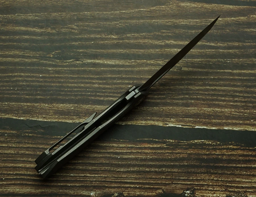 Cuchillo plegable táctico EDC de titanio con rodamientos de cerámica - imagen 5