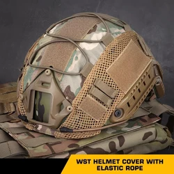 Cubierta táctica ajustable para casco con cuerda elástica, cubierta de tamaño M/L para casco rápido MH PJ BJ, equipo Airsoft de Paintball