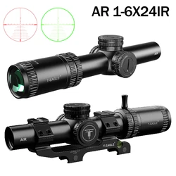 T-EAGLE AR1-6X24IR Riflescopio LPVO táctico iluminado Airsoft 11/20mm