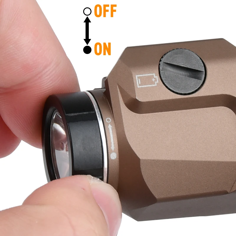 WADSN Mini linterna táctica de Metal 800 lúmenes luz estroboscópica de doble función interruptor de presión arma de caza pistola de exploración lámpara - imagen 5