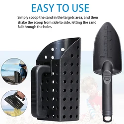 Accesorios para caza de tesoros en la playa, Detector de metales, pala para arena y juego de pala, accesorios de herramientas de excavación, tamizado rápido