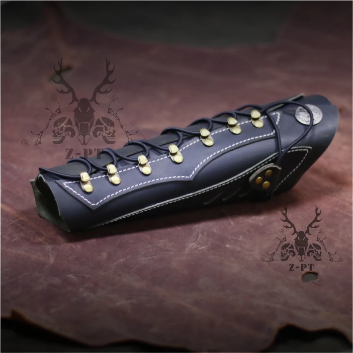 Protector de brazo de mano de cuero de vaca, Protector de brazo de tiro con arco tradicional, grueso y suave - imagen 3