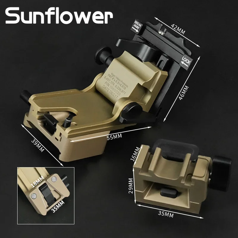 SOTAC-gafas de visión nocturna tácticas, soporte para casco, brazos NVG, soporte para casco de caza para PVS-7/PVS-14/PVS-15/PVS-18/PVS-31, accesorios - imagen 4