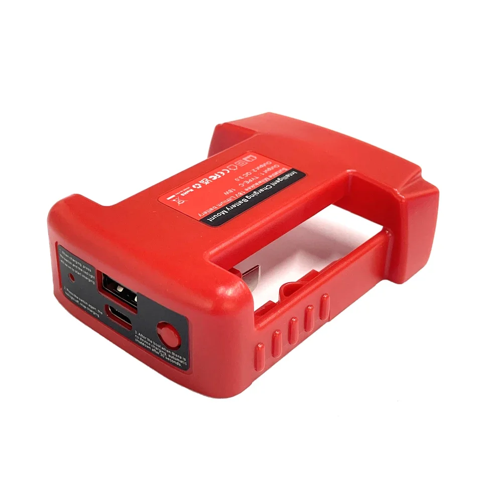 Nuevo estante de carga para batería Milwaukee de 18V, adaptador de soporte de batería portátil con salida USB y tipo C, carga rápida (sin batería) - imagen 2