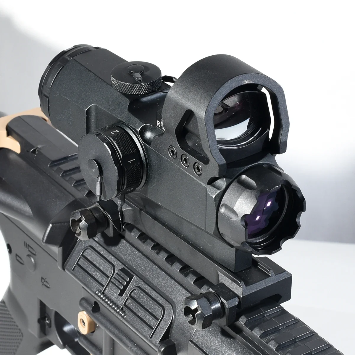 Alcance 4x24, mira telescópica para Rifle de aumento 4x con 1 mira de punto rojo para caza, colimador óptico táctico ajustable Airsoft, riel de 20mm - imagen 5