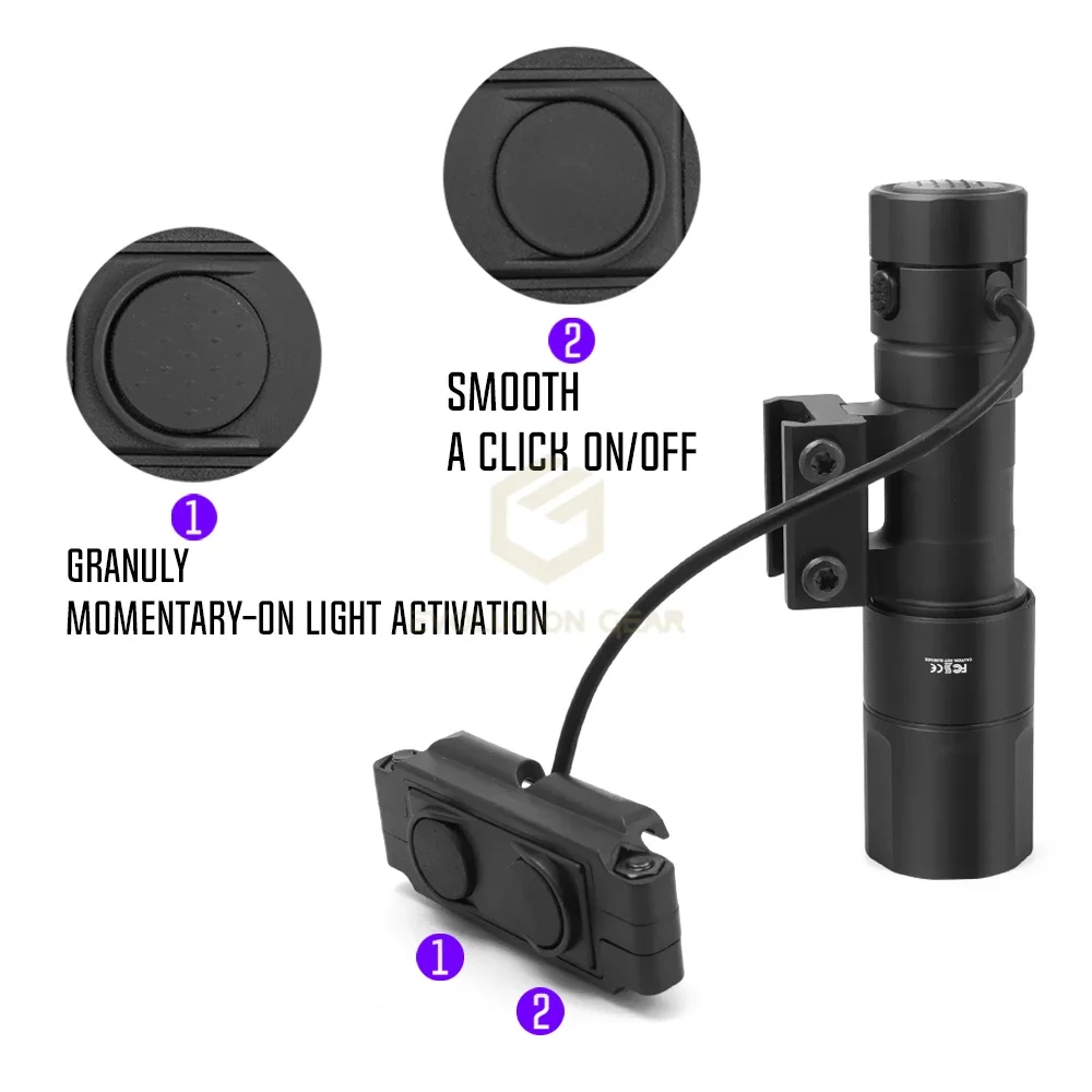 REIN 2,0 linterna LED Weaponlight Picatinny aluminio 40000 Candela 1400 lúmenes para caza Tacitacl Airsoft Wargame Фонаeny - imagen 3
