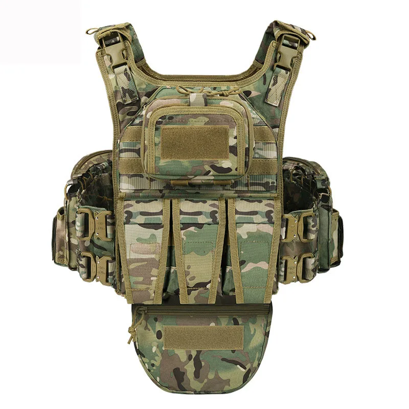 Conjunto completo de chaleco táctico, Protector de pecho, bolsa colgante, bolsa de accesorios MOLLE, ropa de entrenamiento cs - imagen 5