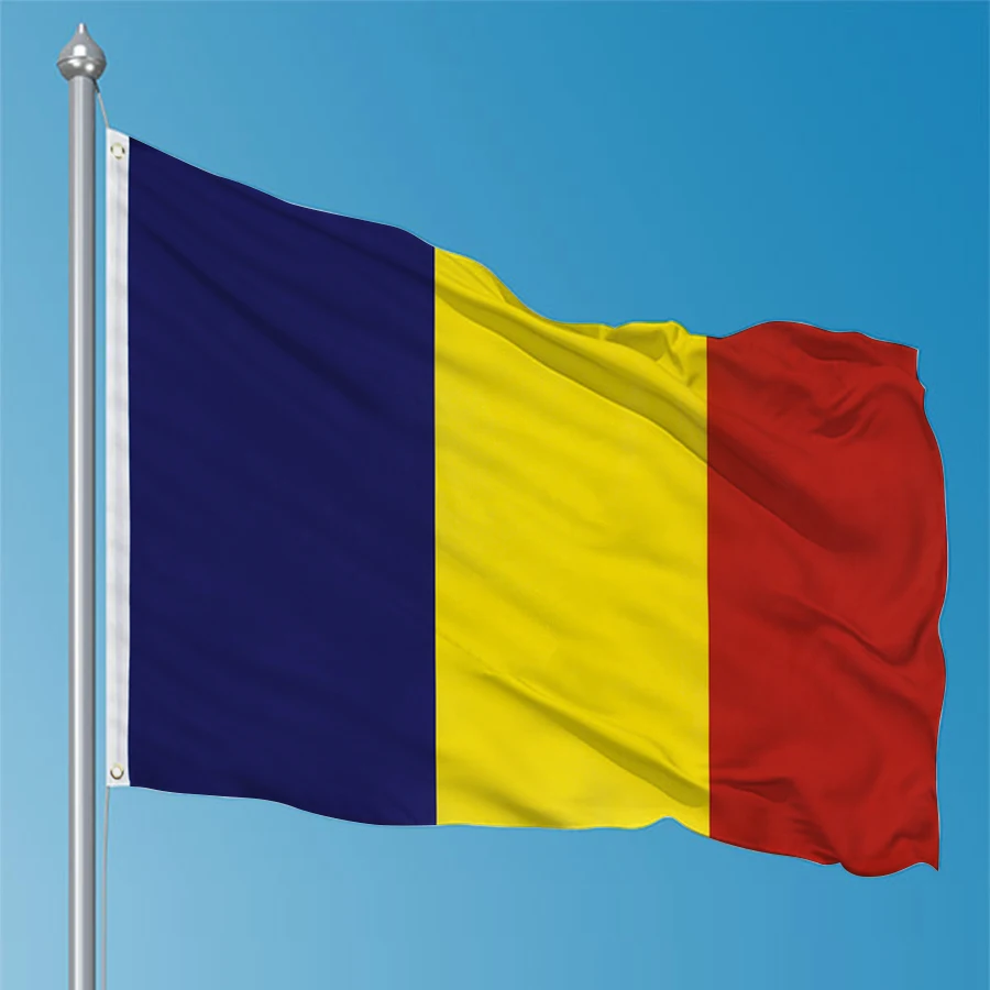 Bandera Rumania poliéster impresa azul amarillo rojo, tapiz - imagen 2