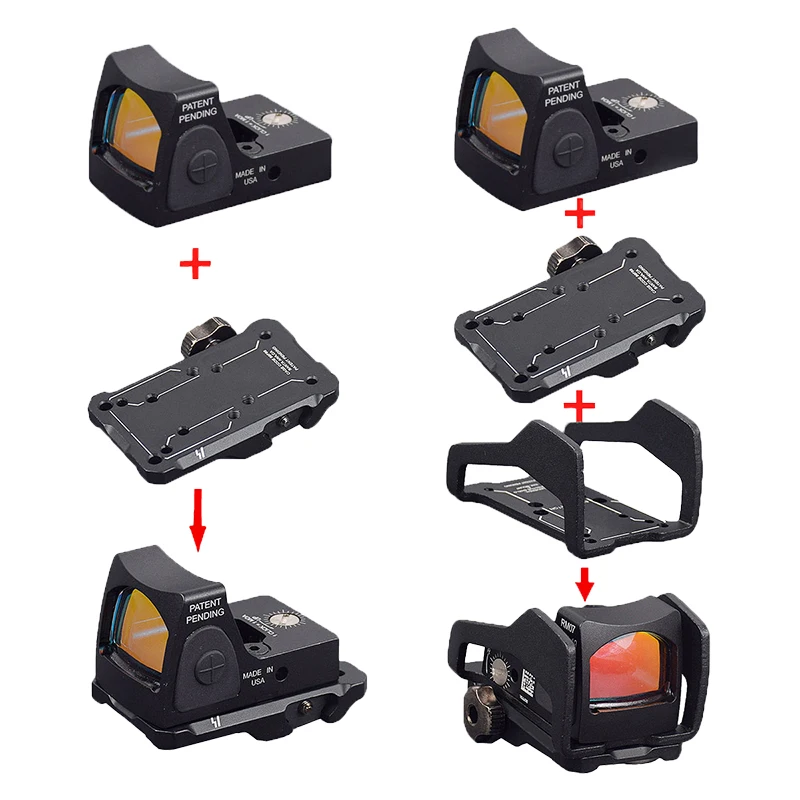 Base elevadora de mira de punto rojo, Base de montaje de punto rojo óptico de 45 grados, soporte fijo de montaje de alcance, puntería de caza, riel Picatinny de Metal de 20MM - imagen 3