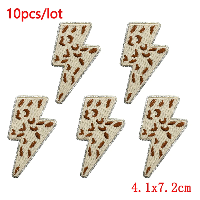 10 unids/lote parches bordados con estampado de leopardo parche con personalidad parches para planchar para ropa mochila sombreros pegatinas apliques Decoración - imagen 4