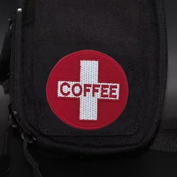 Parche táctico médico de café, insignia con estampado de moral militar, gancho y bucle, mochila, ropa, accesorios decorativos, pegatina, brazalete