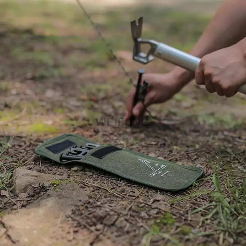 Bolsa de almacenamiento de clavijas de tienda de tierra para acampar, martillo, cuerda de viento, clavijas de tienda, bolsa de accesorios de almacenamiento de clavos para viajes al aire libre, senderismo, 22/32cm - imagen 3