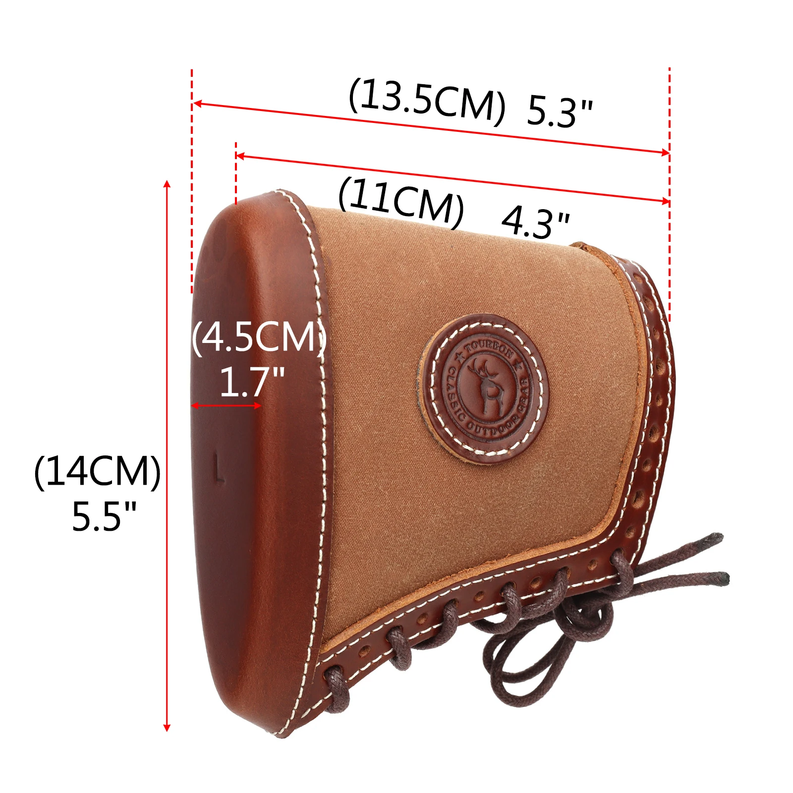 Tourbon-almohadillas de retroceso de lona y cuero para pistola, elevador de reposabrazos con inserciones, Protector ajustable, color marrón, para caza - imagen 3