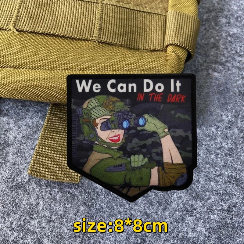 WE CAN DO IT Mark-parches de tela con estampado para chica, pegatina de mochila táctica de chica Sexy, parche militar en la oscuridad, insignia de moral - imagen 3