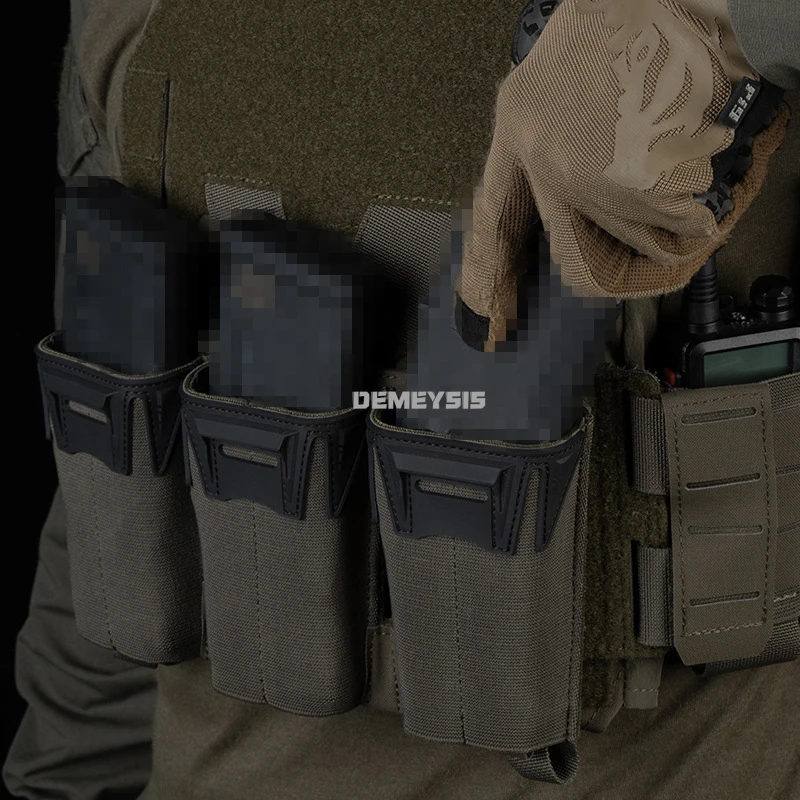 Chaleco de caza multicalibre Triple Mag bolsa para 5,56/7,62x3 9/PCC 9MM táctico CS Airsoft chaleco placa frontal paquete de accesorios - imagen 4