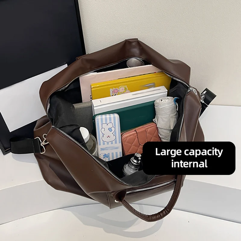 Bolsa deportiva con cremallera para gimnasio, Fitness, Yoga, bolsas de lona, bolso de viaje corto de PU húmedo seco, para acampar al aire libre, senderismo, mochila escolar de mano para fin de semana - imagen 4