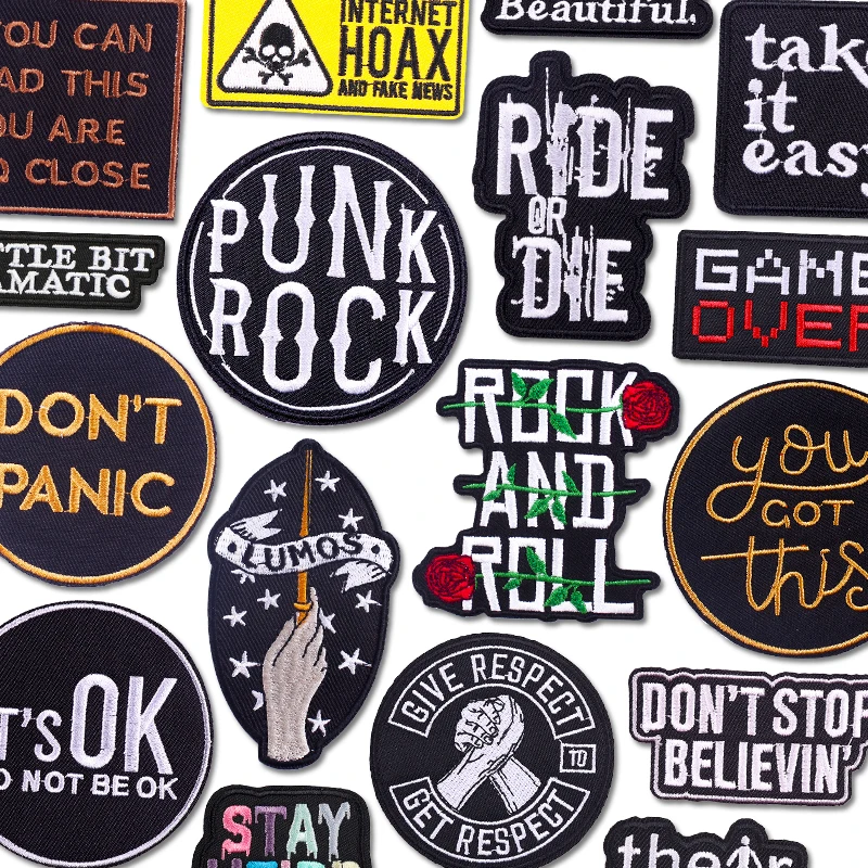 Parche Punk Rock, parche bordado de letras para ropa, parches Punk DIY, parches para planchar en ropa, pegatinas para coser, apliques - imagen 2