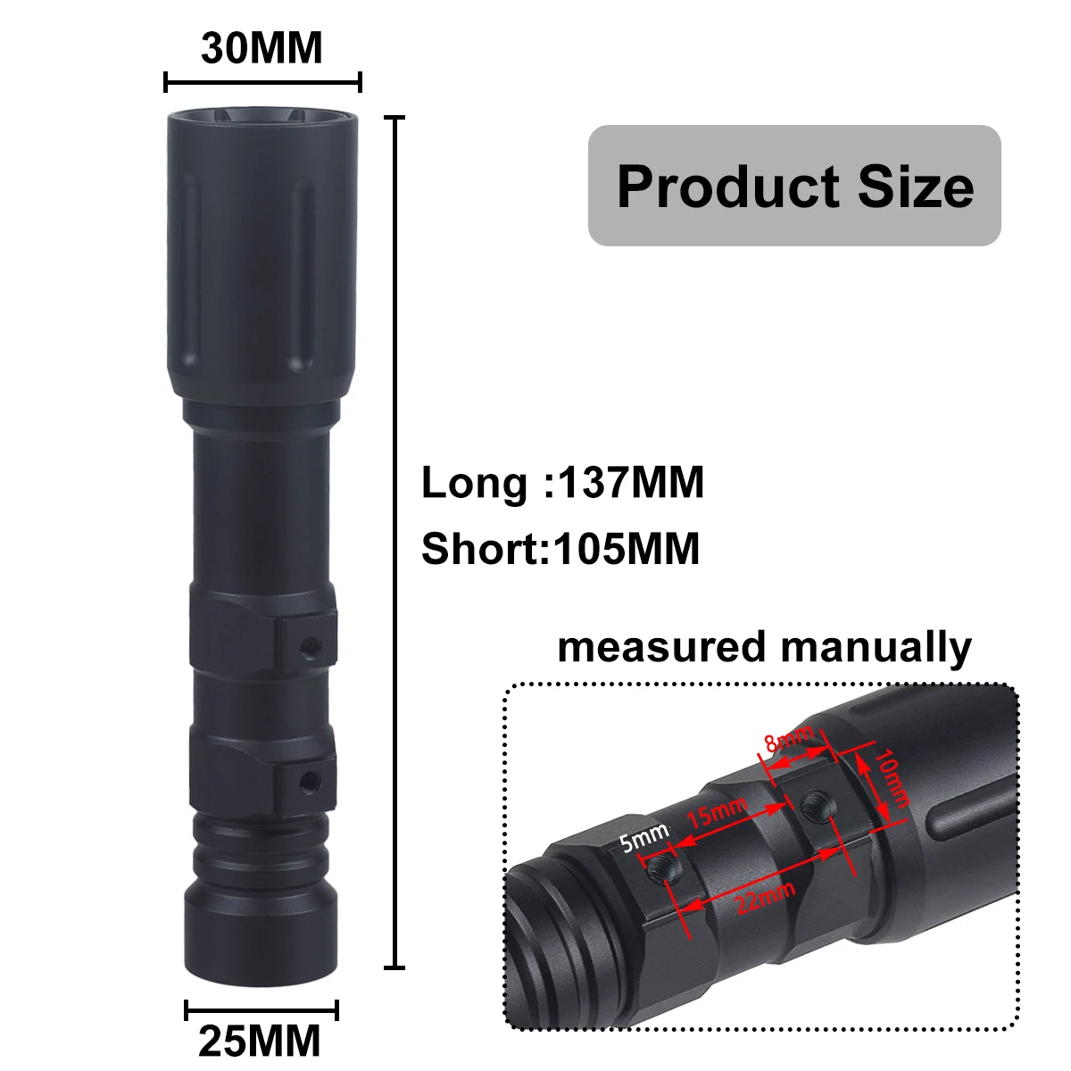 Luz de Metal de 1300 lúmenes V2, potente linterna Led táctica, luz de explorador de Metal, antorcha de caza compatible con M-LOK, montaje en riel Picatinny de 20mm - imagen 3