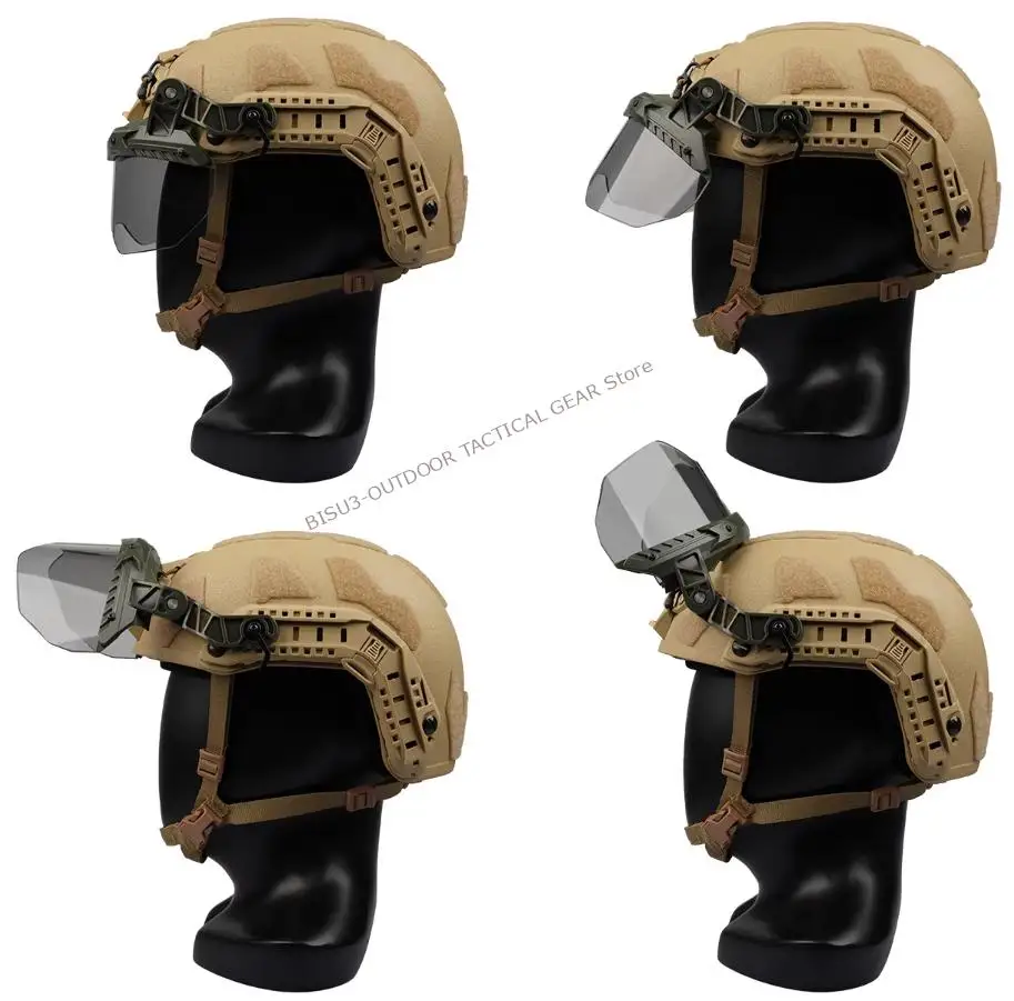 Gafas tácticas para casco Wendy/FAST/MICH, antivaho, Riot, riel guía Wendy, gafas multiángulo, máscara protectora extendida - imagen 4