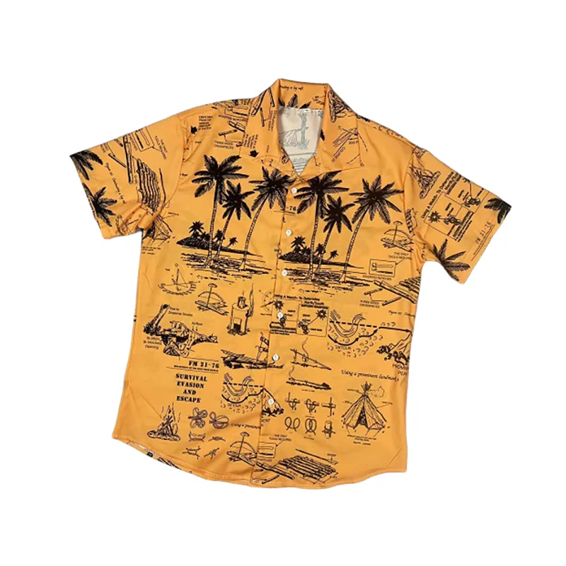 Camisa hawaiana de manga corta para acampar, estilo táctico - imagen 5