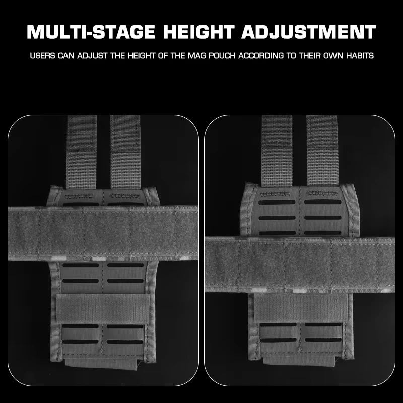 Paquete magnético de altura ajustable en varios etapas, accesorios de caza, soporte MOLLE, bolsa magnética tipo K 5,56 - imagen 3