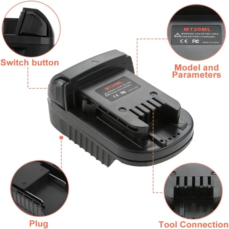 Convertidor adaptador de batería MT20ML para batería de litio MAKITA de 18V BL1830 BL1840 BL1850 BL1860 BL1830B BL1840B BL1850B - imagen 4