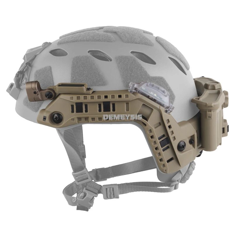 Cascos tácticos de corte súper alto, Kit de rieles ARC Modular integrado con luces LED de señal de cabeza roja/blanca/Ir, juego de rieles de caja de batería - imagen 4