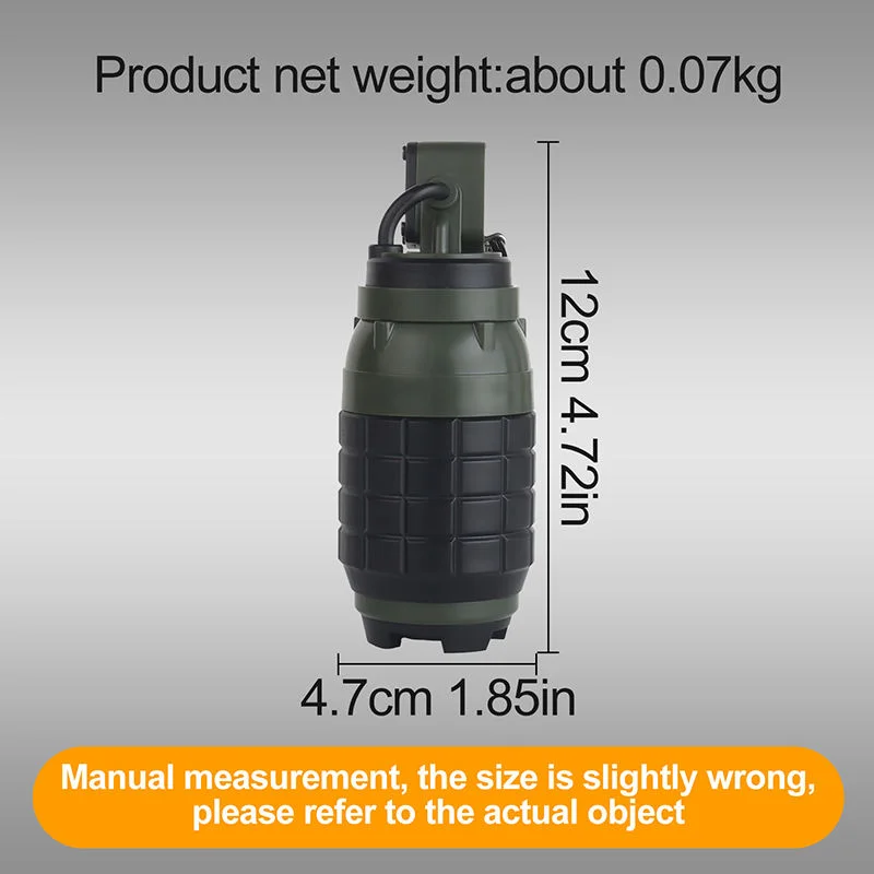 Modelo de juguete simulado de granadas de mano ABS con anillo extraíble, adornos decorativos espaciales de almacenamiento para accesorios de caza - imagen 5