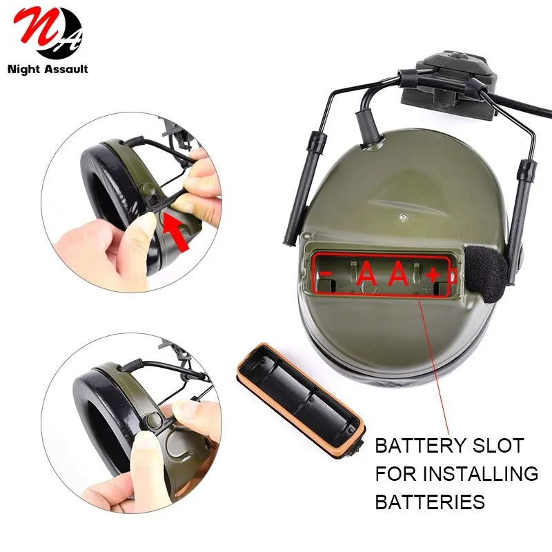 WADSN-auriculares de tiro de caza del ejército Tacti, cascos Airsoft Paintball CS Wargame, sin recogida, reducción de ruido - imagen 4