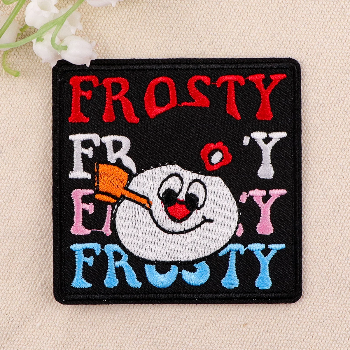 Parches de muñeco de nieve para ropa, parches bordados con plancha de dibujos animados para ropa, accesorio de apliques de rayas DIY - imagen 5