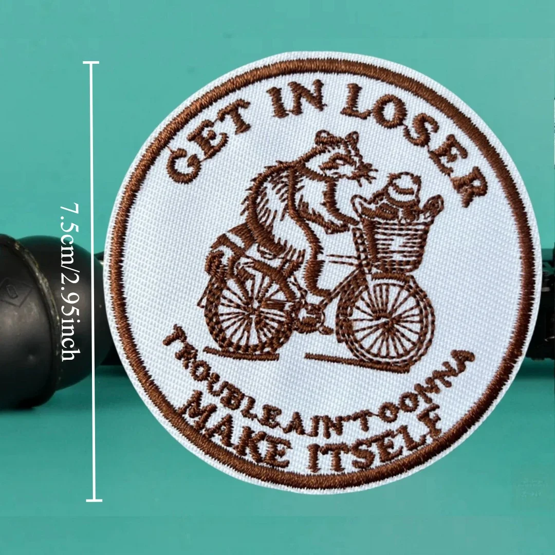 Parche táctico de moral, parches de gancho y bucle bordados de mapache para ropa, pegatina para mochila - imagen 3