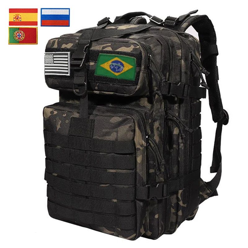 Mochila táctica de nailon de alta capacidad para hombre, bolsa deportiva para montañismo, acampada y caza, 30L/50L - imagen 2