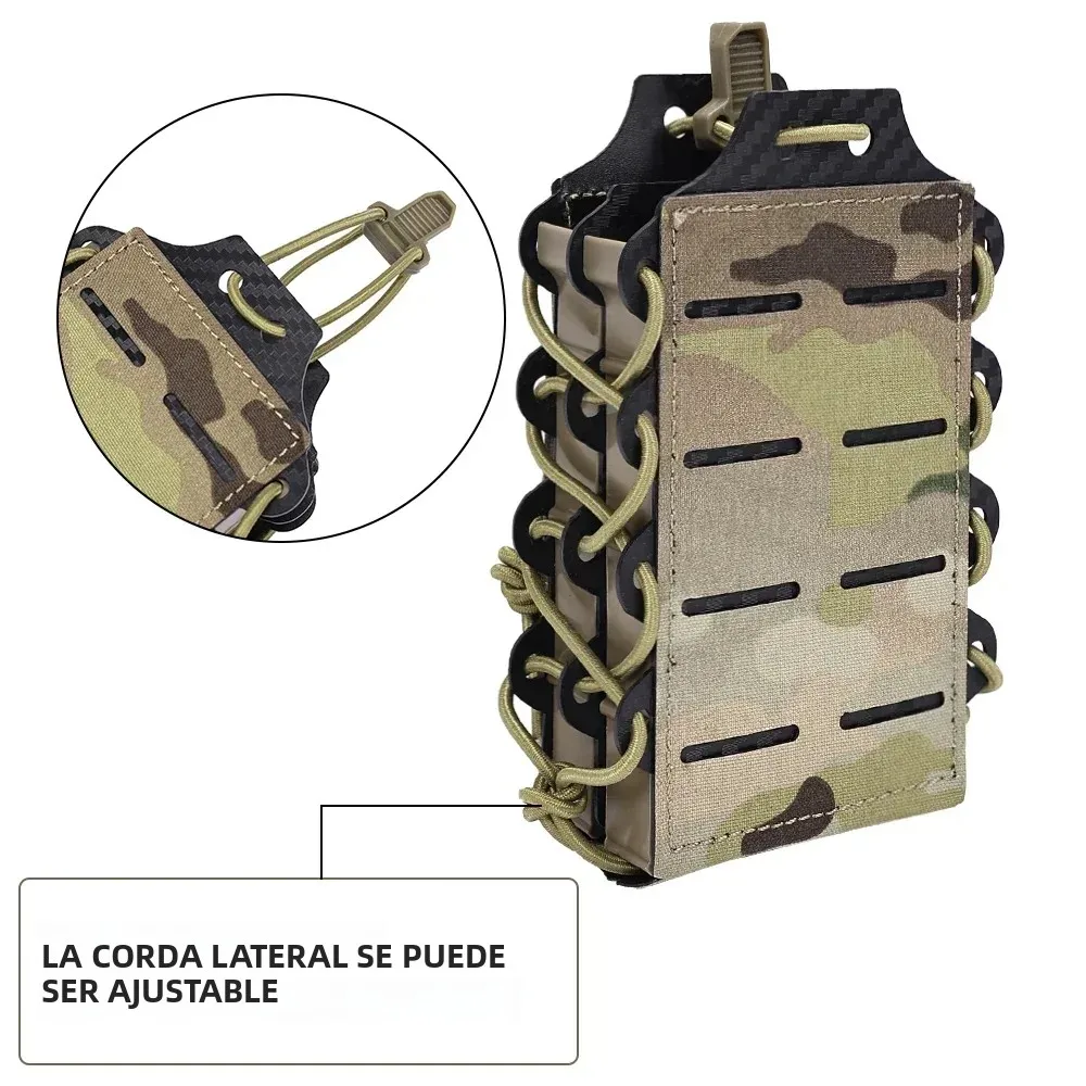 Bolsa táctica Molle de doble capa para revista Mag, bolsa para 5,56/7,62 M4 AK AR15 Laser Mag, soporte para revista, equipo de caza - imagen 5