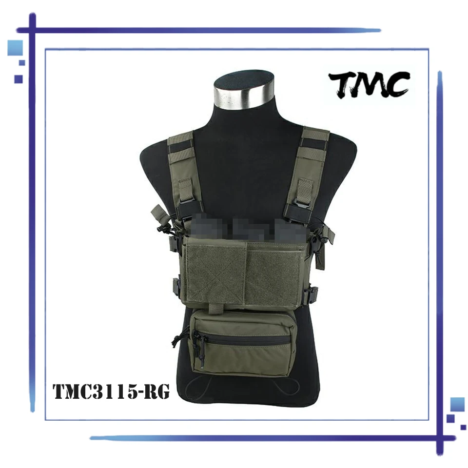 Plataforma de pecho táctica TMC: juego de perchas SS modulares livianas en verde Ranger (TMC3115) Equipo completo