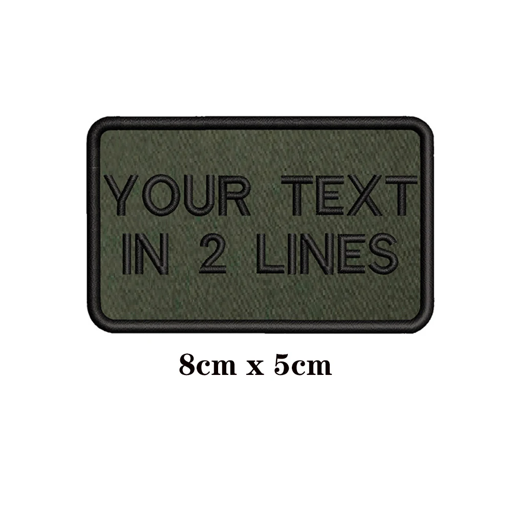Parche bordado verde militar personalizado – Nombre táctico 8x5cm