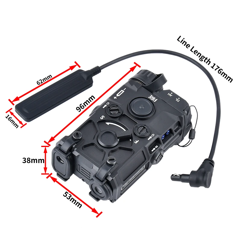 Linterna táctica OGL de aluminio con indicador IR, punto rojo, verde, azul, luz blanca, estroboscópica, para caza, compatible con riel de 20mm - imagen 5