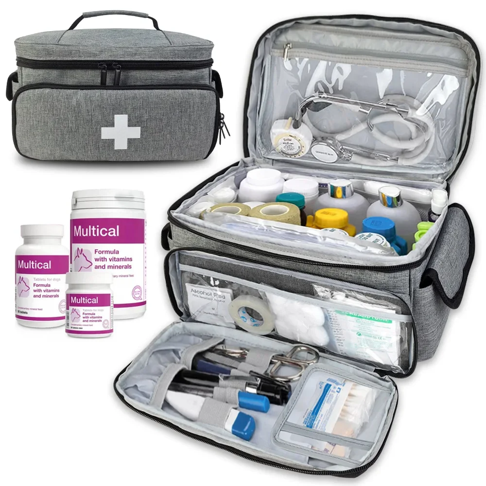 Kit de primeros auxilios de viaje para el hogar, bolsa de transporte médica, organizador de almacenamiento multifuncional, cajas de medicina en capas, armario de medicamentos - imagen 2