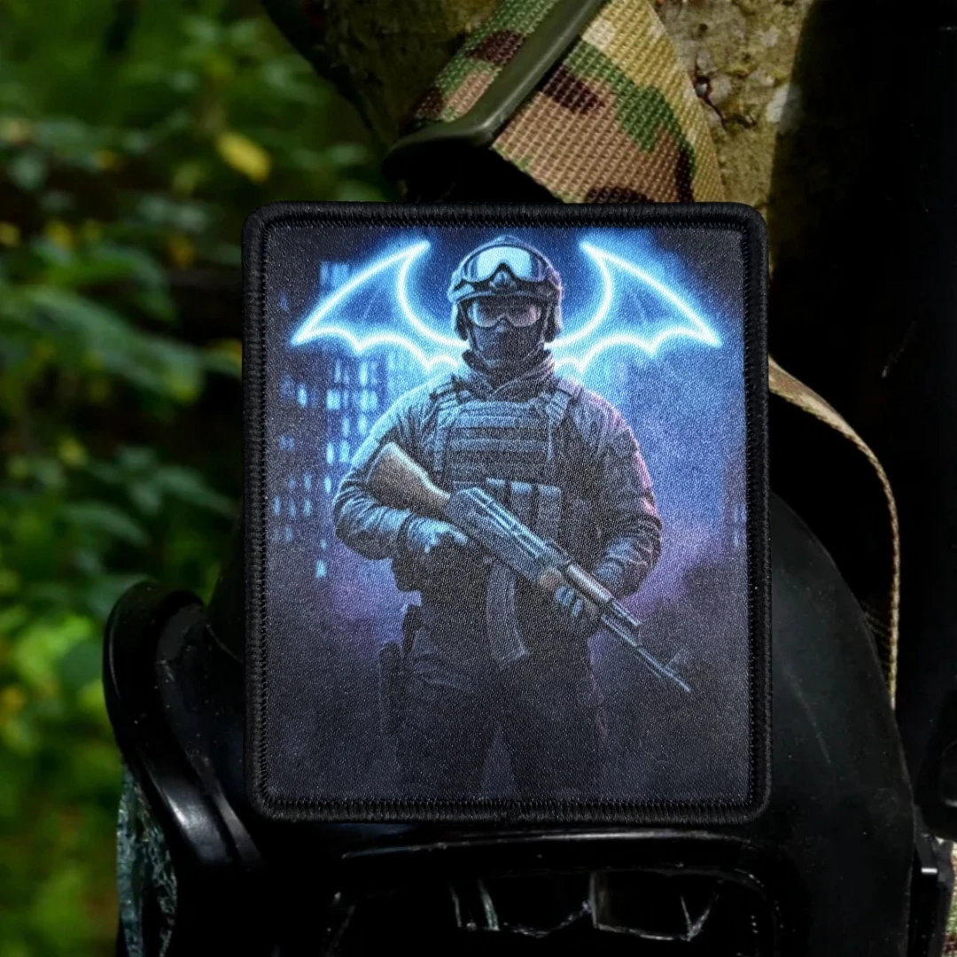 Parche divertido de murciélago de sombra, insignia de moral táctica, soldados Chevron, parches de gancho y bucle impresos para ropa, pegatina para mochila militar - imagen 4