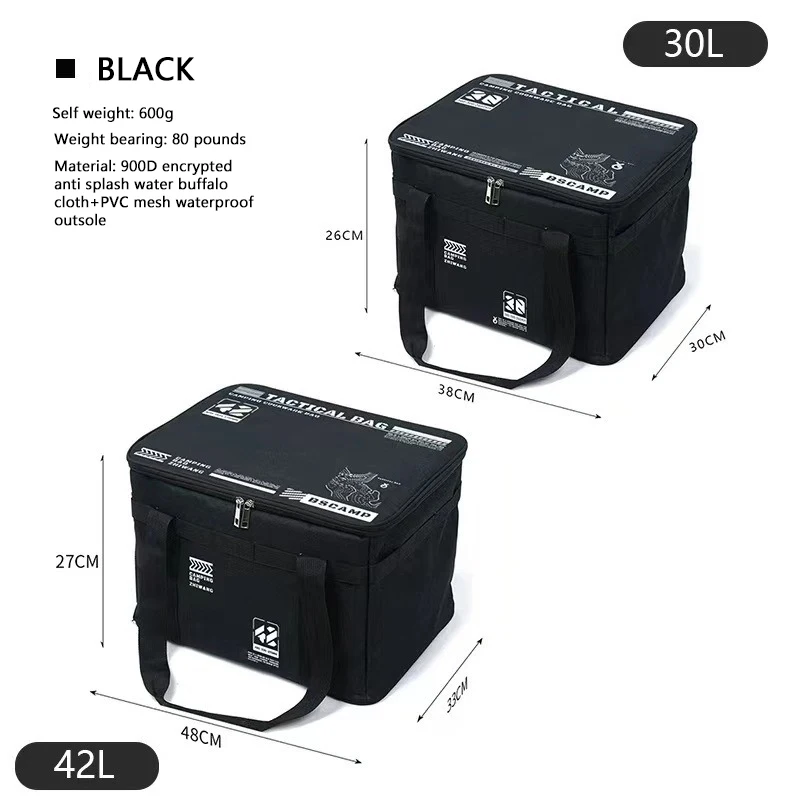 Bolsa de almacenamiento de equipo de Camping de 30-42L, caja de almacenamiento plegable aislante, bolso de vajilla, divisor de campo, bolsa táctica de Picnic para acampar - imagen 3