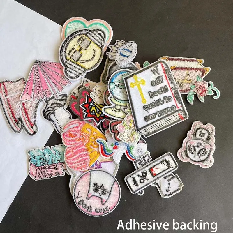 5 uds/figura de dibujos animados, letras, insignias de animales, apliques de pegatinas para planchar, parche bordado de tela para planchar para ropa, parches de reparación - imagen 4